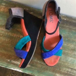 TOMS Suede Wedges